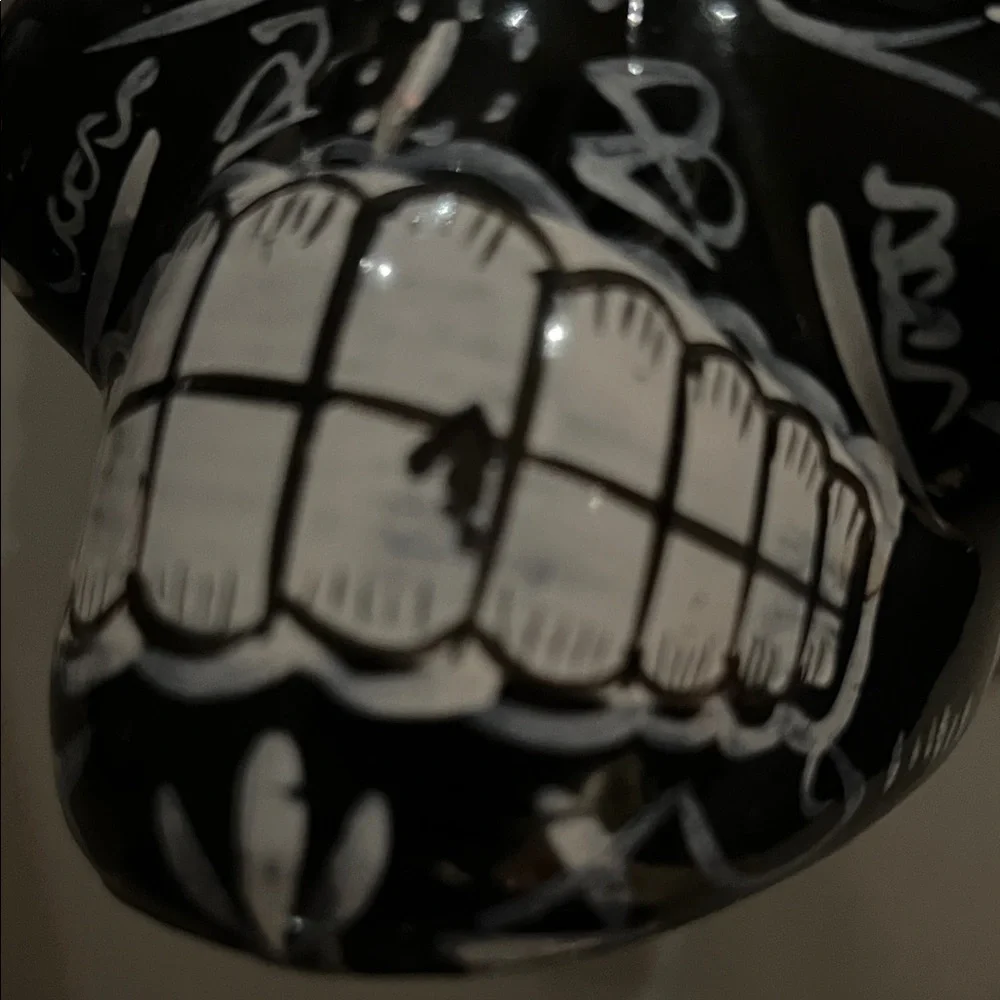 KAI TEQUILA Large Skull Bottle Decorative Black and White Day of the Dead - Picture 7 of 7